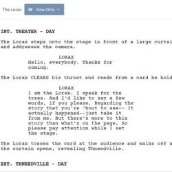 The whole lorax movie script